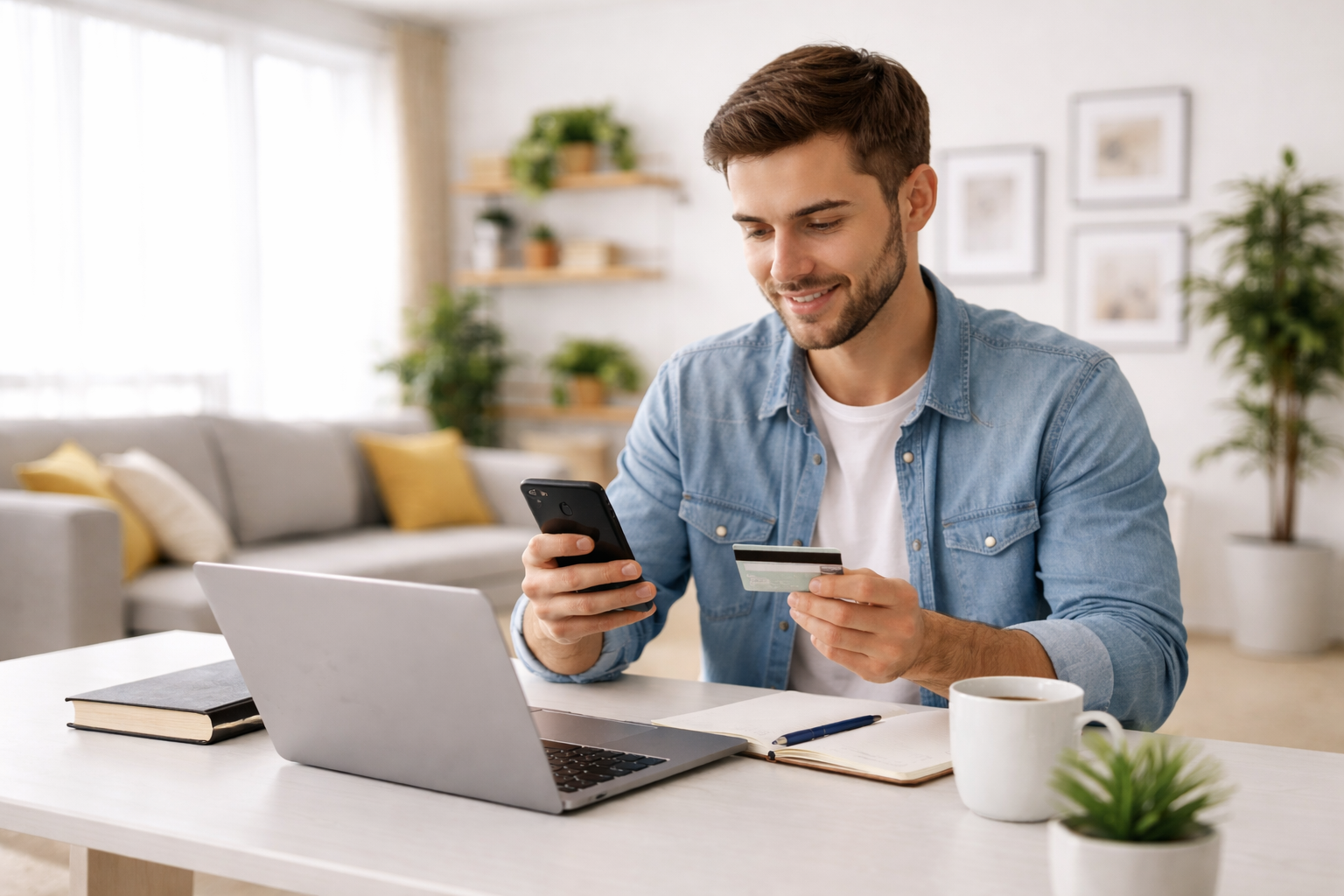 Personne qui fait ses démarches en ligne